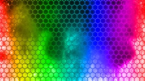 Rainbow Hexagon Fire Desktop Wallpaper By Th3onlybrony On