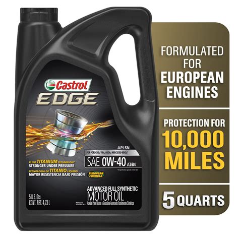 Buy Castrol Edge Euro 0w 40 A3b4 Advanced Full Synthetic Motor Oil 5
