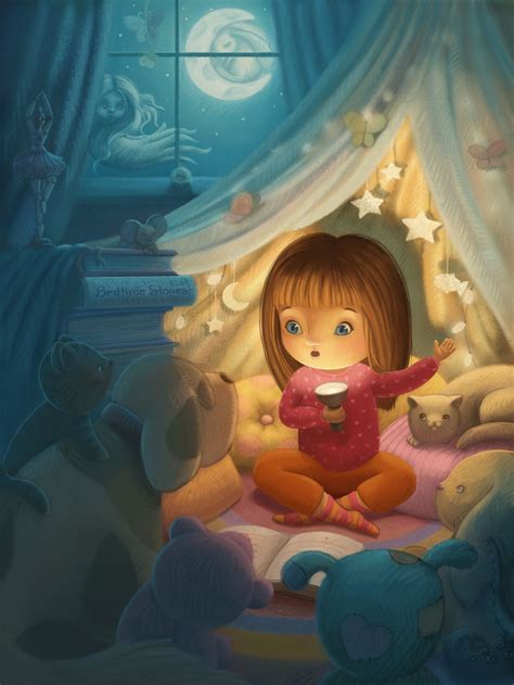 Bedtime Stories On Behance Illustration Art Kids Cute Cartoon Girl