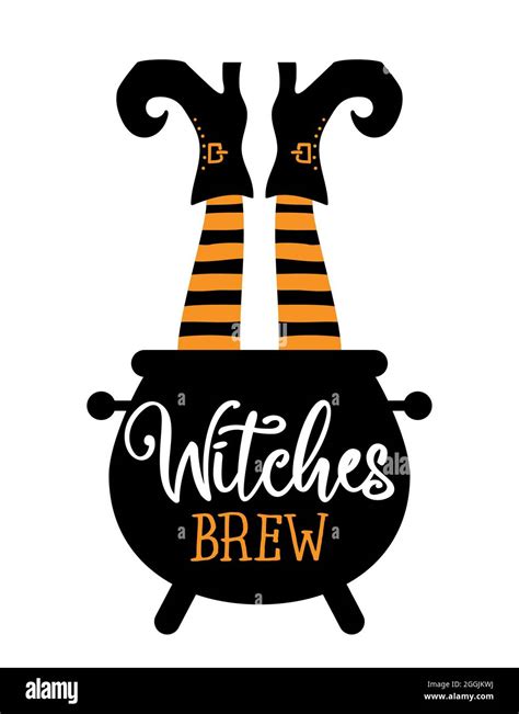 Witches Brew Witchs Brew Halloween Quote On White Background With