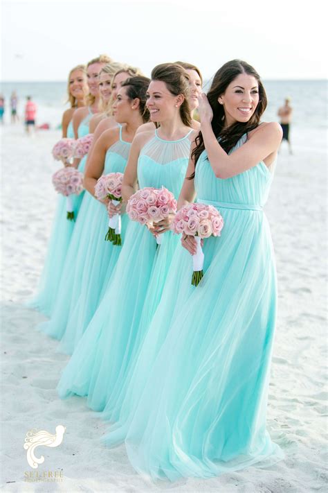 Aqua Blue Bridesmaid Dresses For Beach Wedding Dresses Bhb