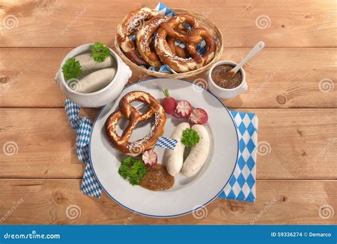 Bavarian Veal Sausage Breakfast Stock Photo Image Of Bowl Food 59336274