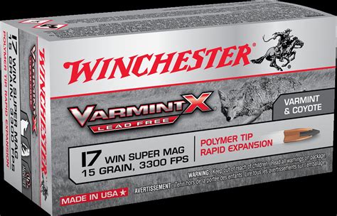Winchester Varmint X Lf 17 Winchester Super Magnum 15 Grain Rapid