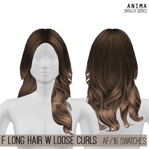 Weibliches Langes Haar Mit Lockigen Locken Für Die Sims 4 Von Anima