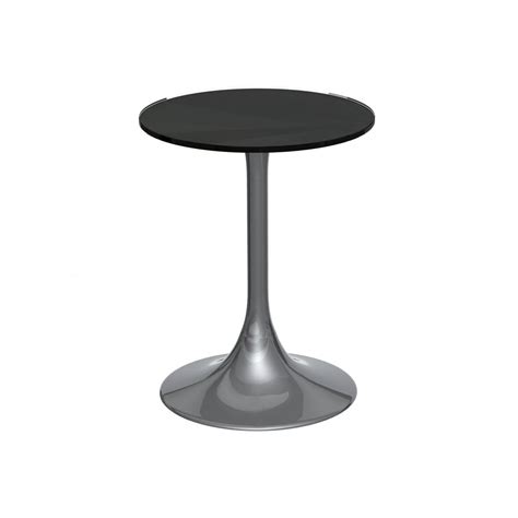 Pedestal Side Table Black Glass and Black available from ...