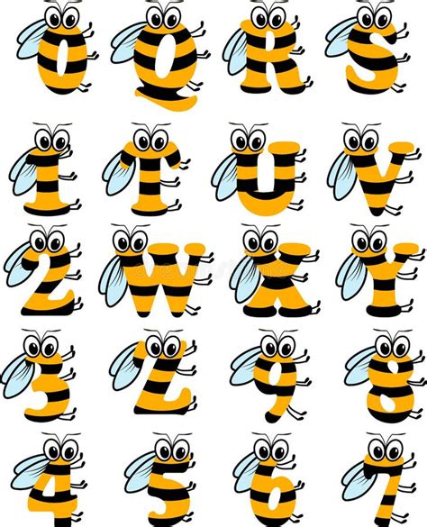 Latin Alphabet Funny Bee Abc Stock Vector Illustration Of Cartoon