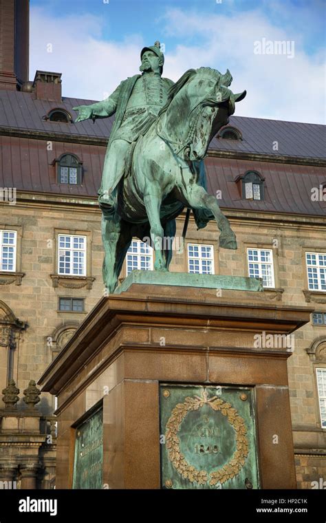 The Equestrian Statue Of King Frederik Vii In Front Of The
