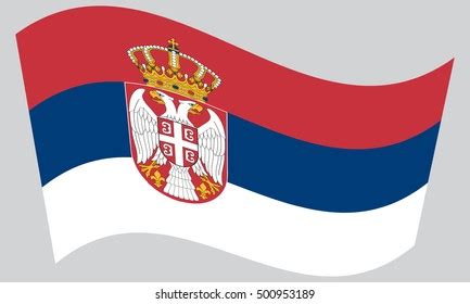 Serbian National Official Flag Patriotic Symbol Stock Vector Royalty