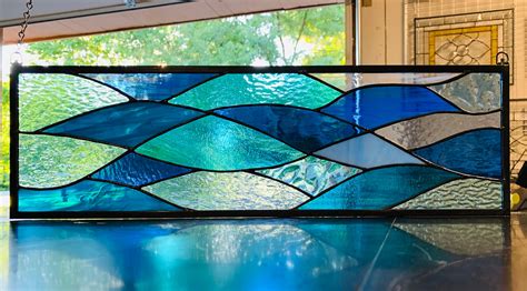 Honeydewglass Stained Glass Ocean Waves 7 5 X Etsy