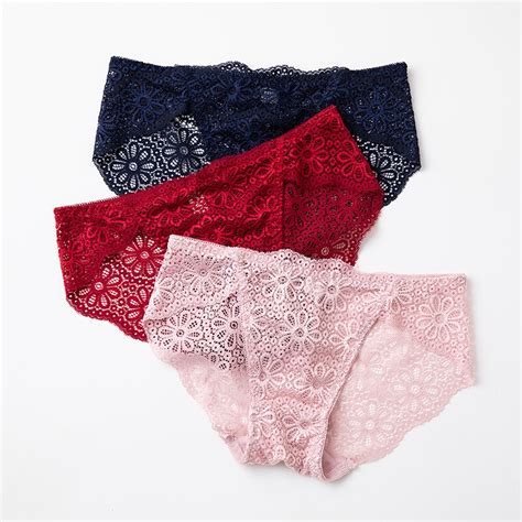 Luxurious Thin Lace Underwear Embroidery Flower Hollow Womens Panties