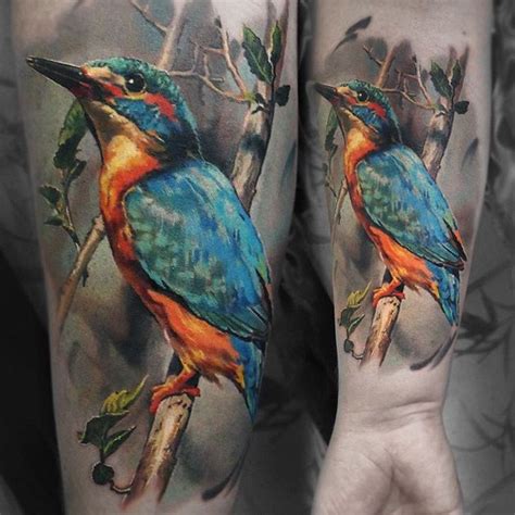 Realism Piece With A Kingfisher Perched On A Branch With A