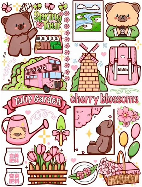 Stickers Buku Mewarnai Seni Jurnal Stiker Kawaii
