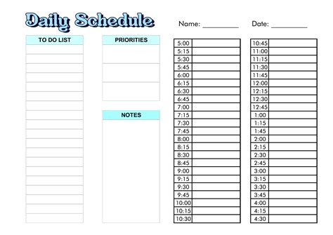 15 Minute Daily Planner Printable Printable Templates