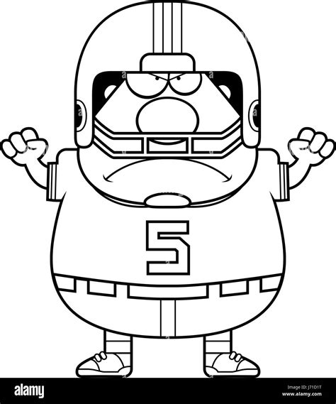 A Cartoon Illustration Of A Football Player Looking Angry
