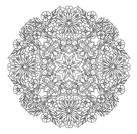 Giant Flowers In A Mandala Difficult Mandalas For Adults 100