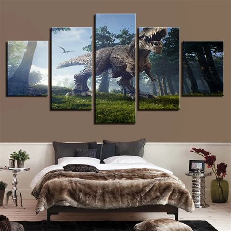 Canvas Painting 5 Piece Modern Picture Wall Art Picture Animal Dinosaur
