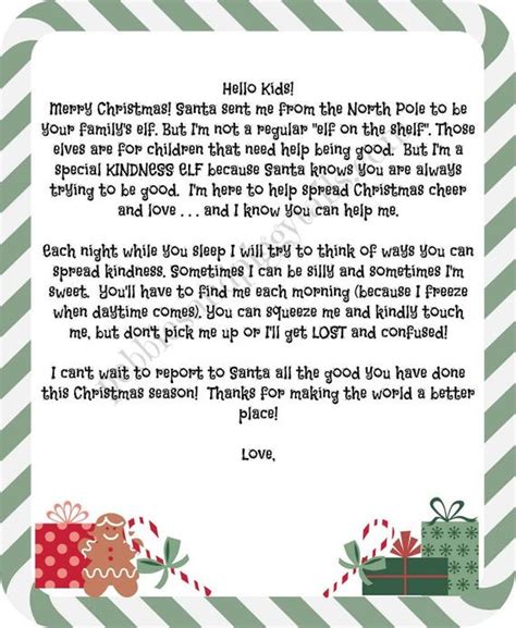 christmas elf kindness printable kindness elves kindness elves letter elf letters