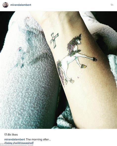 Miranda lambert tattoo right forearm. Miranda Lambert reveals unicorn tattoo she got for her ...