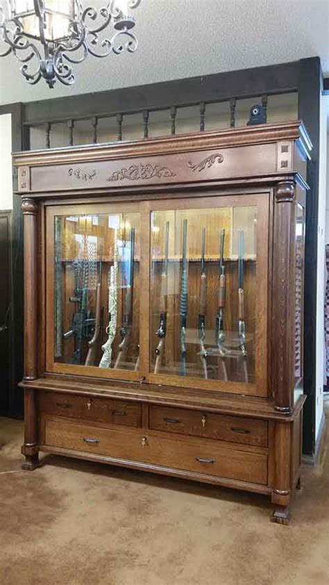 A good gun cabinet has two jobs. Amish Custom Antique Reproduction Gun Cabinet - Amish ...