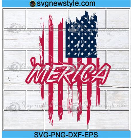 Merica Svg Distressed American Flag Svg Patriotic Svg Usa Svg