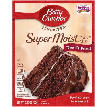 For a pure white cake, use a white cake mix and 5 egg whites in very homemade and moist recipe! SuperMax | BETTY CROCKER DEVILS FOOD CAKE MIX 15.25 OZ
