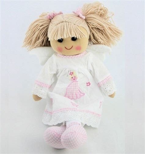 Personalised Angel Rag Doll With Beautiful White And Pale Pink Etsy