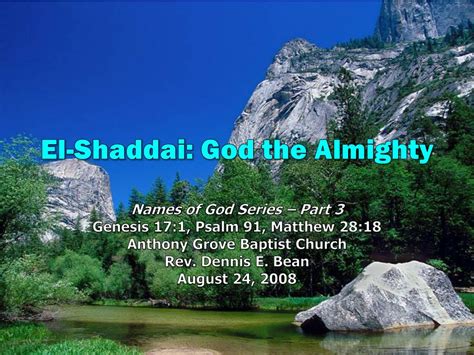 Ppt El Shaddai God The Almighty Powerpoint Presentation Free