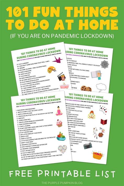 Never run out of things to do when kids are bored again! 101 Fun Things To Do at Home if you are on Lockdown ...