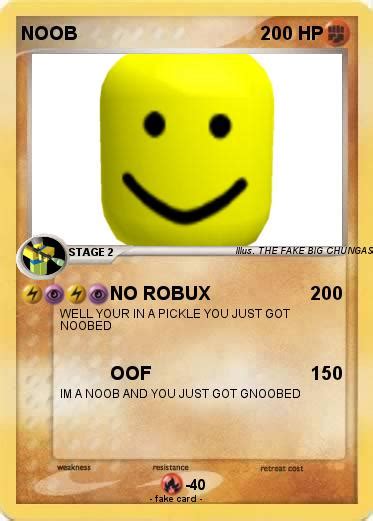 Pokémon Noob 1188 1188 No Robux My Pokemon Card