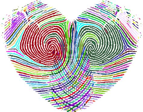 Coração Amor Impressão Digital Gráfico Vetorial Grátis No Pixabay