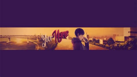 Anime Youtube Banner Template Free Download Psd C4d