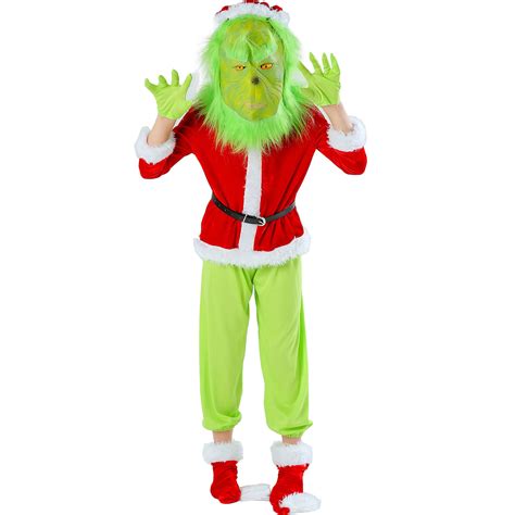Kids Boy The Grinch Costume Fancy Dress Christmas Party Jumpsuit S