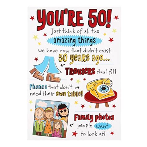 Scroll down the page to read all our funny 50th birthday jokes, or click on these links to see a particular subset. Funny 50th Birthday Cards: Amazon.co.uk