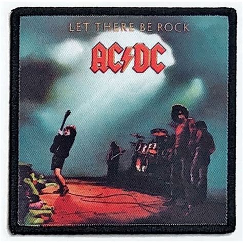 ac dc let there be rock album cover iron on patch classic rock etsy