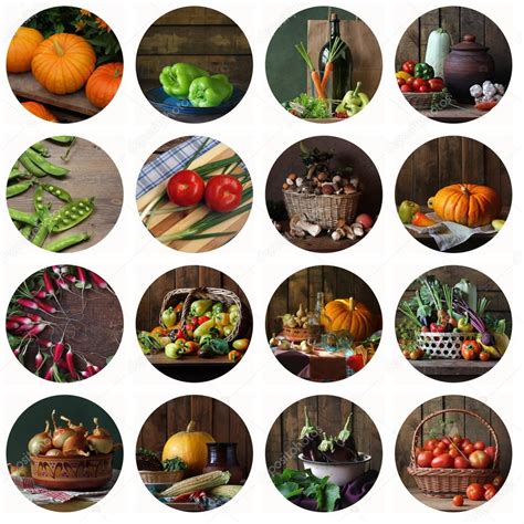 Collage De Bodegones Con Verduras Y Champiñones Comida 2022