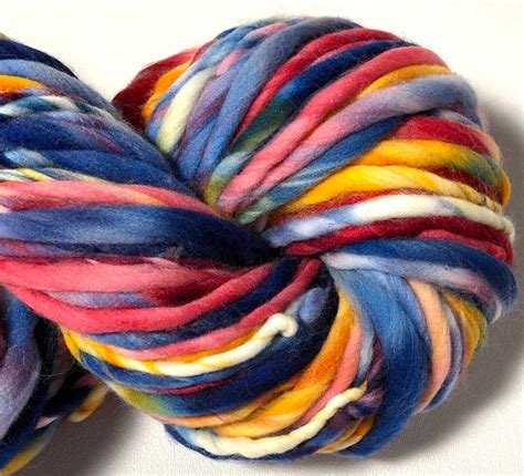 Super Bulky Handspun Yarn Coat Of Arms 110 Yards Blue Red Gold Etsy