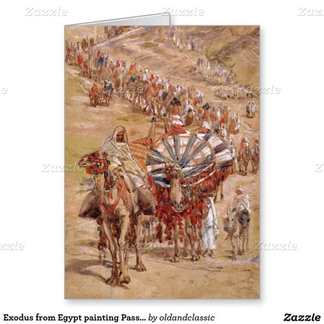 Exodus From Egypt Painting Passover Greeting Cards With