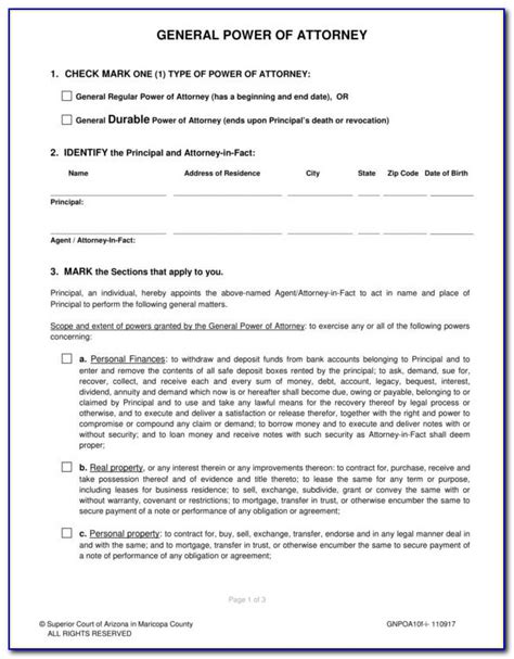 General Power Of Attorney Form Download South Africa
