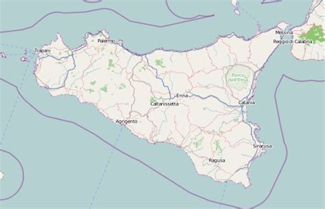 Plattegrond Sicilië kaart