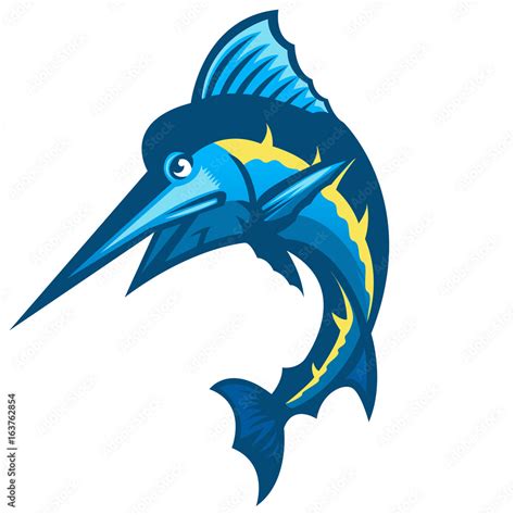 Big Sword Fish Or Marlin Fish Mascot Fishing Logo Community Or Hobby