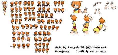 Pokemon Bw Misty Sprite Sheet By Luckygirl88 On Deviantart