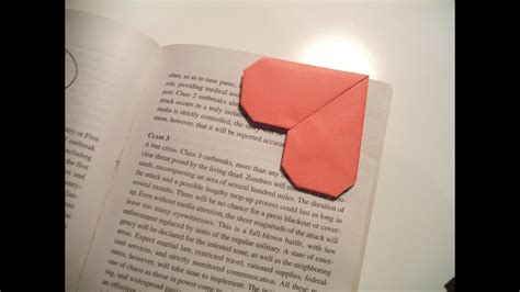 Valentines Origami Bookmark Heart Youtube