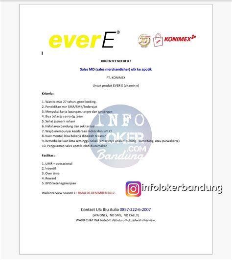 Kerja part time , atau kerja paruh waktu, berarti kamu tidak perlu bekerja penuh seperti orang kantor pada umumnya, yaitu delapan jam sehari. Lowongan Kerja PT. Konimex ( Walk In Interview ) Bandung 6 ...