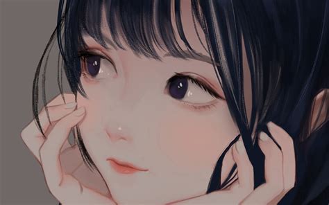 Bl93 Art Girl Cute Face Anime Wallpaper