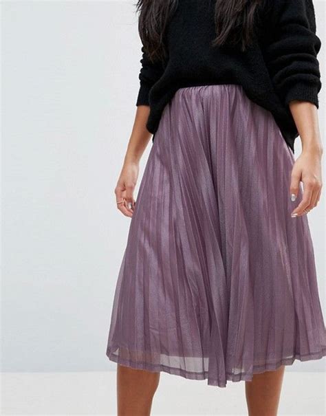 Vero Moda Petite Glitter Pleated Midi Skirt Glitter Skirt Outfit
