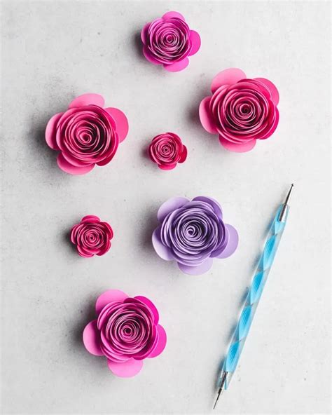 How To Make Small 3d Paper Roses Paper Flowers With Cricut Atelier
