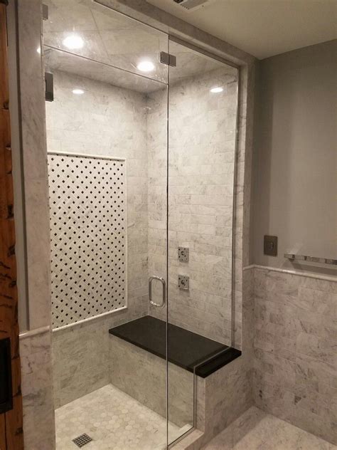 After your steam journey ends, it's important to properly vent the room to remove the moisture. Carrara Marble Steam shower, with 3/8" glass shower door ...