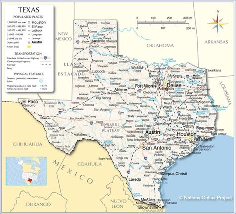 Reference Map Of Texas Usa Nations Online Project