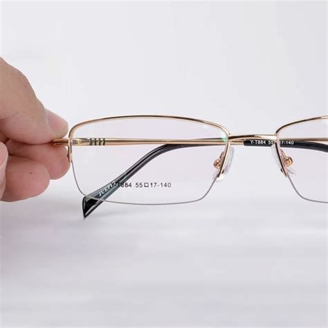 Vazrobe Glasses Frame Men Spring Hinge Eyeglasses Man Gold Titanium