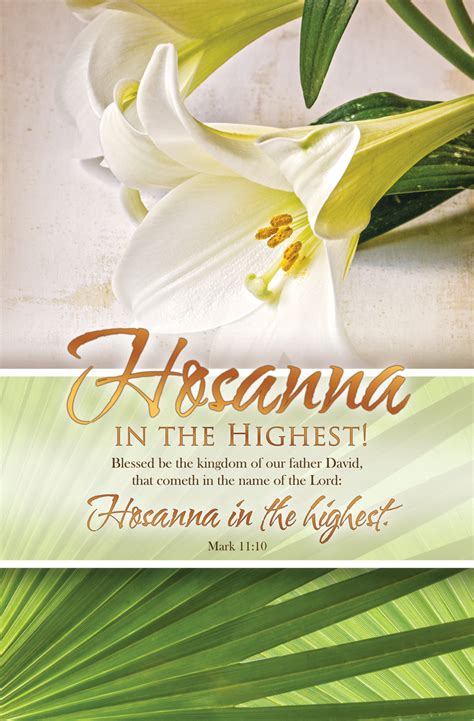 Standard Palm Sunday Bulletin Hosanna In The Highest